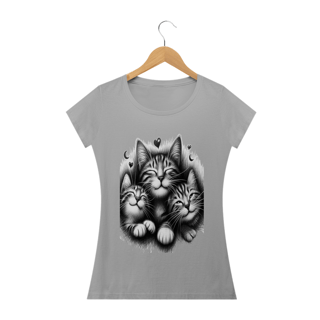 Nome do produto Camiseta Baby Long Classic - 3 Gatinhos sorrindo,