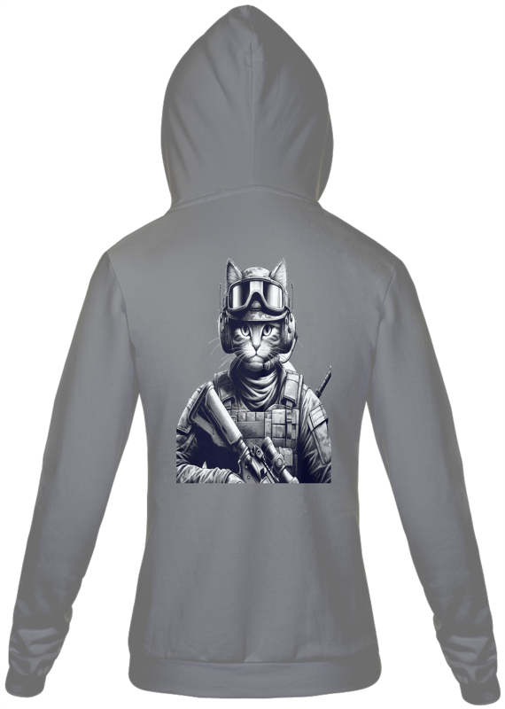 Moleton Capuz e ziper-Soldado Gato