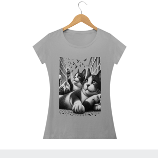 Nome do produto Camiseta Baby Long Classic - Gato Batman