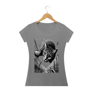 Nome do produto Camiseta Baby Long Quality - Gato saindo do céu