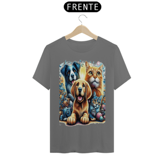 T - Shirt Estonada - Amigos para sempre - Gatos e Cães