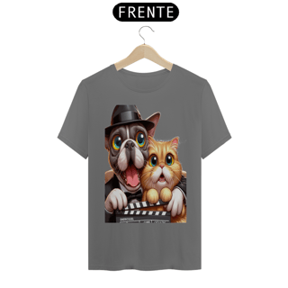 Nome do produto T-Shirt Estonada –  Gato e cachorro claquete