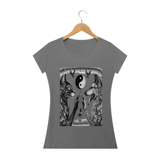 Camiseta Baby Long Estonada- Harmonia Gato e Cão