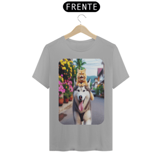 Nome do produto T-Shirt Classic - Camiseta Gatos e Husky