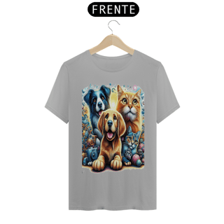 T- shirt Classic -  Amigos para sempre - Gatos e Cães