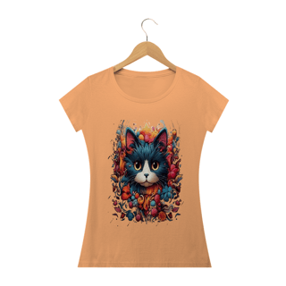 Nome do produto Camiseta Baby Long Estonada- Gato busto