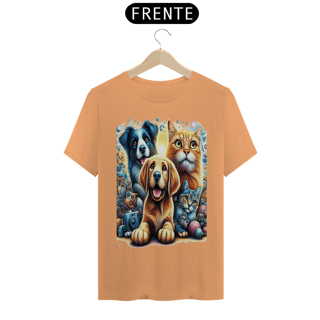 Nome do produto T - Shirt Estonada - Amigos para sempre - Gatos e Cães