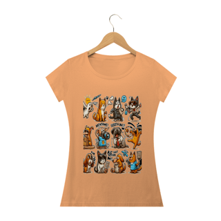 Nome do produto Camiseta Baby Long Estonada- Gatos e cachorro Coletânea IV