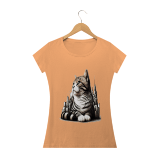 Nome do produto Camiseta Baby Long Estonada- Gato em desenho Lápis I