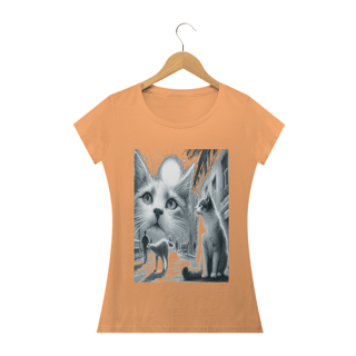 Nome do produto Camiseta Baby Long Estonada- Gato ao Luar