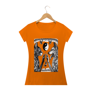 Nome do produto Camiseta Baby Long Quality -Harmonia Gato e Cão