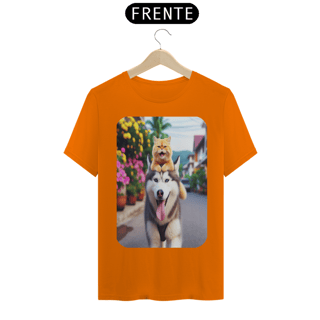 Nome do produto T-Shirt Classic - Camiseta Gatos e Husky