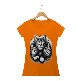 Nome do produto Camiseta Baby Long Classic - 3 Gatinhos sorrindo,