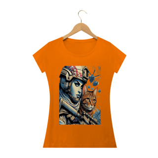 Nome do produto Camiseta Baby Long Classic- Gato e Soldada