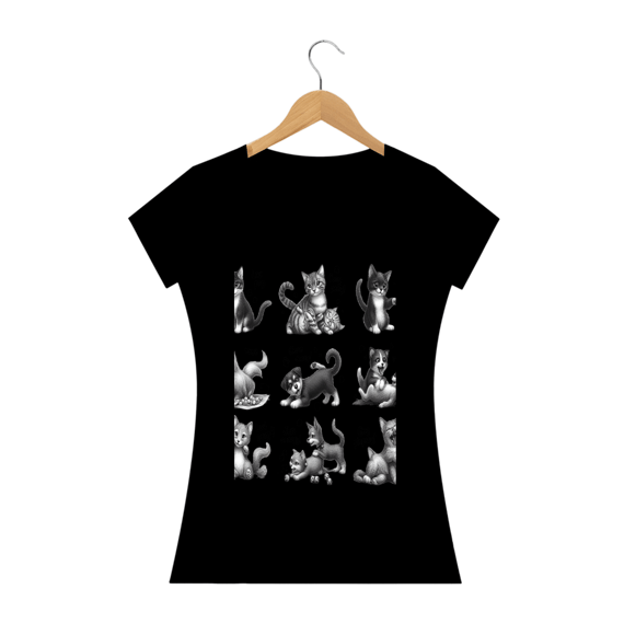 Camiseta Baby Long Quality –Gatos e cachorro Coletânea