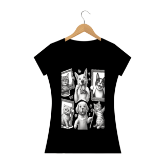 Camiseta Baby Long Quality –Gatos e cachorro Coletânea III