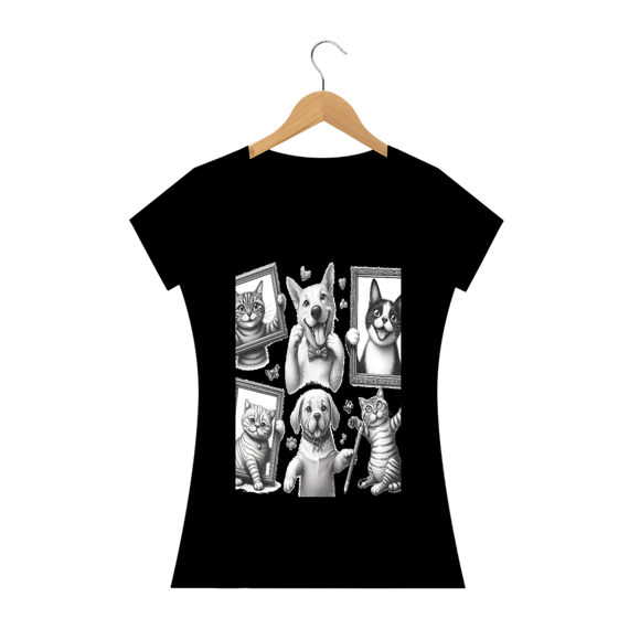 Camiseta Baby Long Quality –Gatos e cachorro Coletânea III