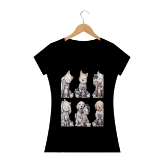 Nome do produto Camiseta Baby Classic Long- Camiseta coletânea bebê gatos e cachorro