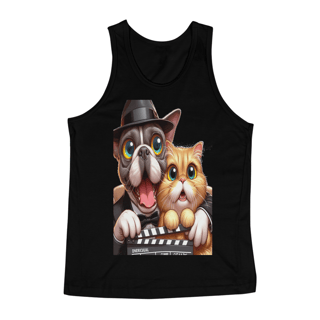 Nome do produto Regata Masculina-Gato e cachorro claquete