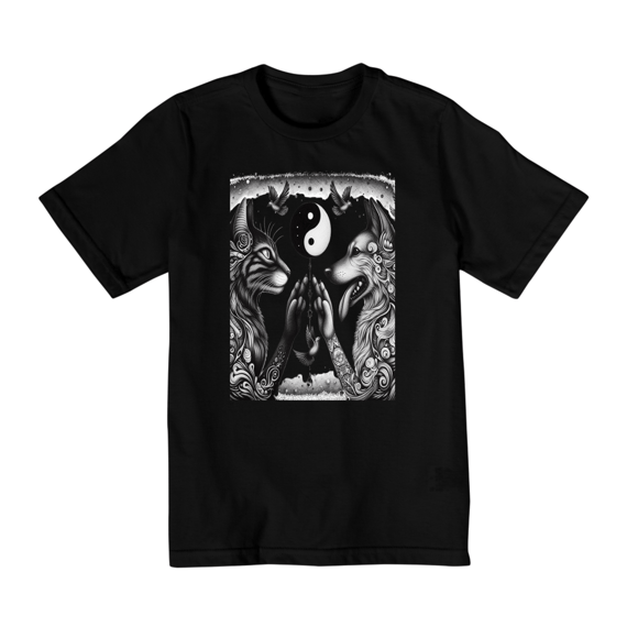 Camiseta Quality Infantil 10a/14a - Harmonia Gato e Cão