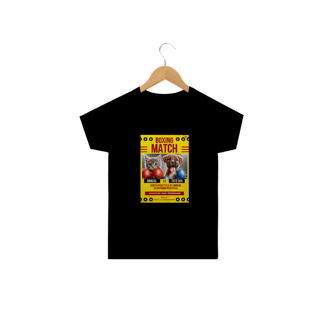 Nome do produto Camiseta Classic Infantil 2a/14a - Boxe GatoXCão Peso Pulga -Amarelo