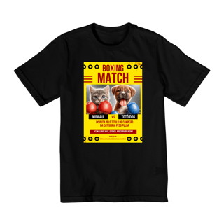 Nome do produto Camiseta Quality Infantil 2a/8a - Boxe GatoXCão Peso Pulga -Amarelo