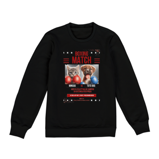 Nome do produto Moletom Fechado Unissex - Boxe GatoXCão Peso Pulga