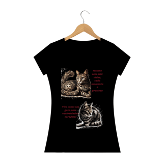Nome do produto Camiseta Baby Long Quality - Gato em desenho Lápis II