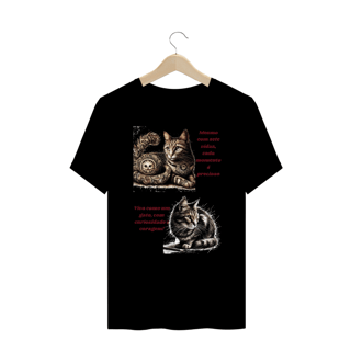 Nome do produto T-Shirt PLUS SIZE - Gato em desenho Lápis II