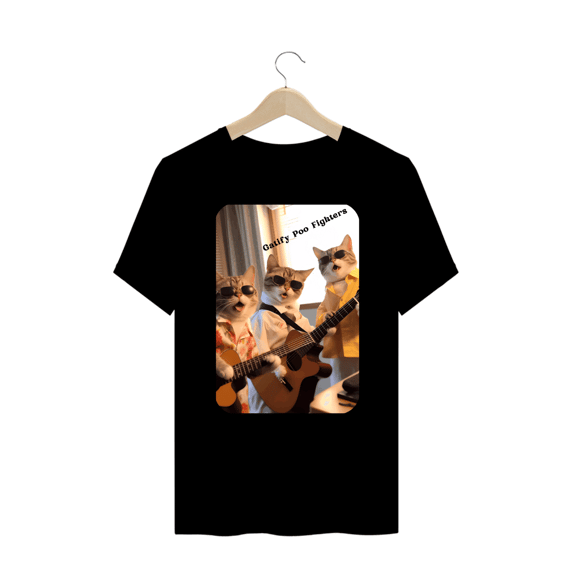 T-Shirt PLUS SIZE - Gato -Banda Gatify Poo Fighters
