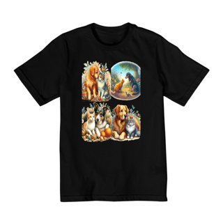 Camiseta Quality Infantil 10a/14a - Gatos&Cães
