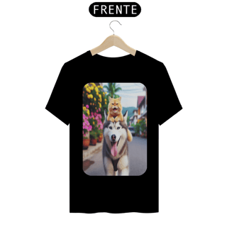 Nome do produto T-Shirt Classic - Camiseta Gatos e Husky