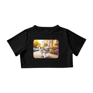 Nome do produto Camiseta Cropped -Camiseta Gatos e Husky II