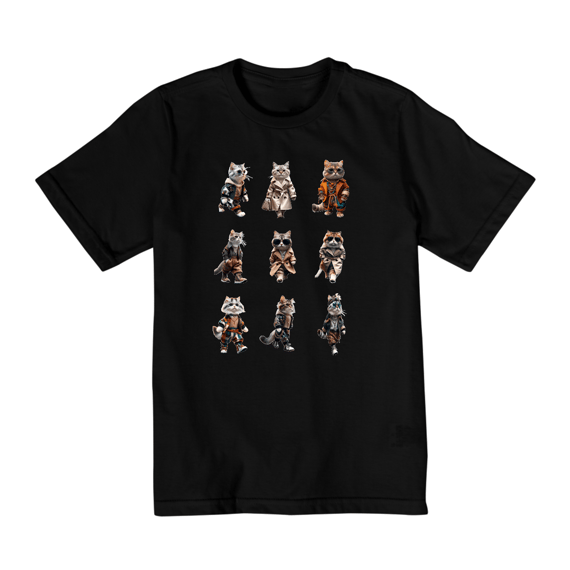 Camiseta Quality Infantil 10a/14a -  6 Gatos elegantes