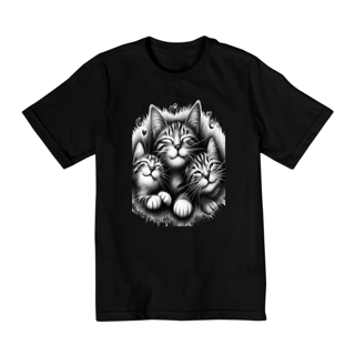 Nome do produto Camiseta Quality Infantil 2a/8a -3 Gatinhos sorrindo