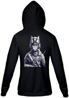 Nome do produto Moleton Capuz e ziper-Soldado Gato