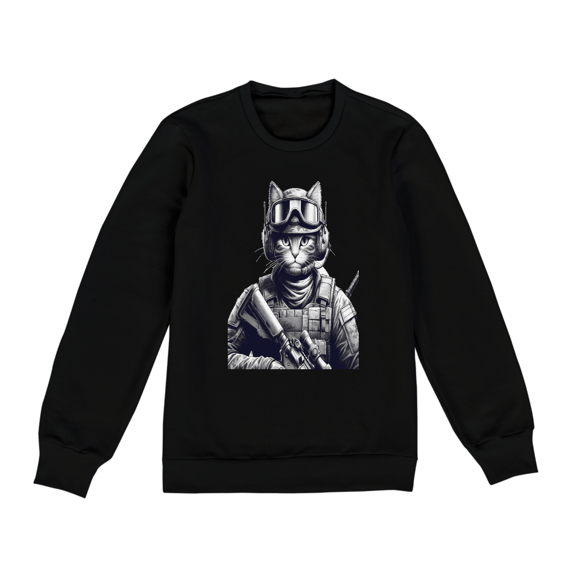 Moleton Unissex -  Soldado Gato