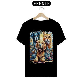 Nome do produto T- shirt Classic -  Amigos para sempre - Gatos e Cães