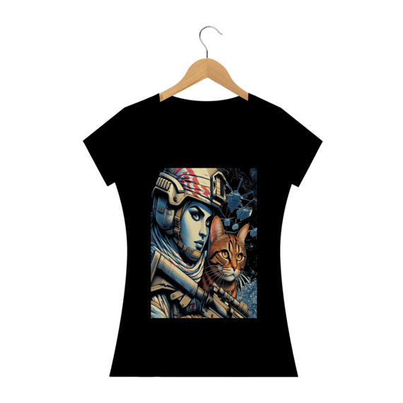 Camiseta Baby Long Classic- Gato e Soldada
