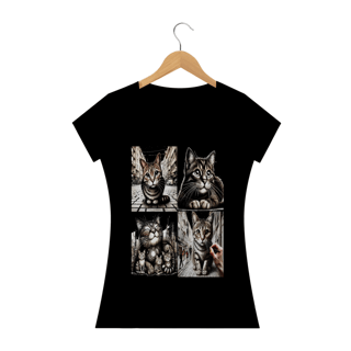 Nome do produto Camiseta Baby Long Classic -4 gatos