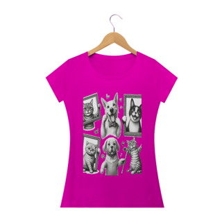Nome do produto Camiseta Baby Long Classic -Gatos e cachorro Coletânea III