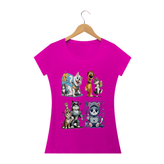 Nome do produto Camiseta Baby Classic Long- Quadro Gatos