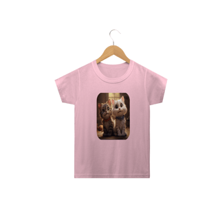 Nome do produto Camiseta Classic Infantil 2a/14a - Camiseta para Garotada 2 gatinhos
