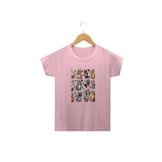 Camiseta Classic Infantil 2a/14a - Camiseta Gatos e cachorro Coletânea II