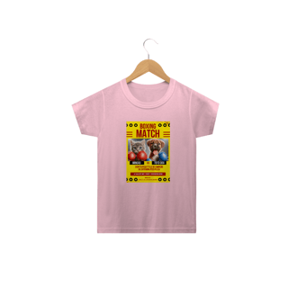 Nome do produto Camiseta Classic Infantil 2a/14a - Boxe GatoXCão Peso Pulga -Amarelo