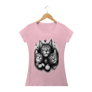 Nome do produto Camiseta Baby Long Classic - 3 Gatinhos sorrindo,