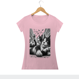 Nome do produto Camiseta Baby Long Classic - Gato Batman