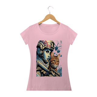 Nome do produto Camiseta Baby Long Classic- Gato e Soldada