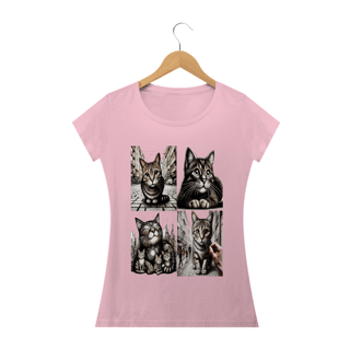 Nome do produto Camiseta Baby Long Classic -4 gatos