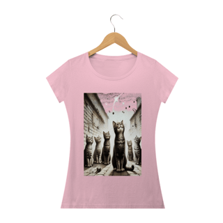 Nome do produto Camiseta Baby Long Classic - Gatos e Céu